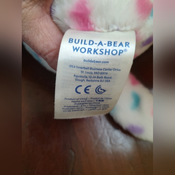 Build a Bear Rainbow Pastel Heart White Kitty Cat 16" BAB Stuffed Plush - Picture 4 of 5